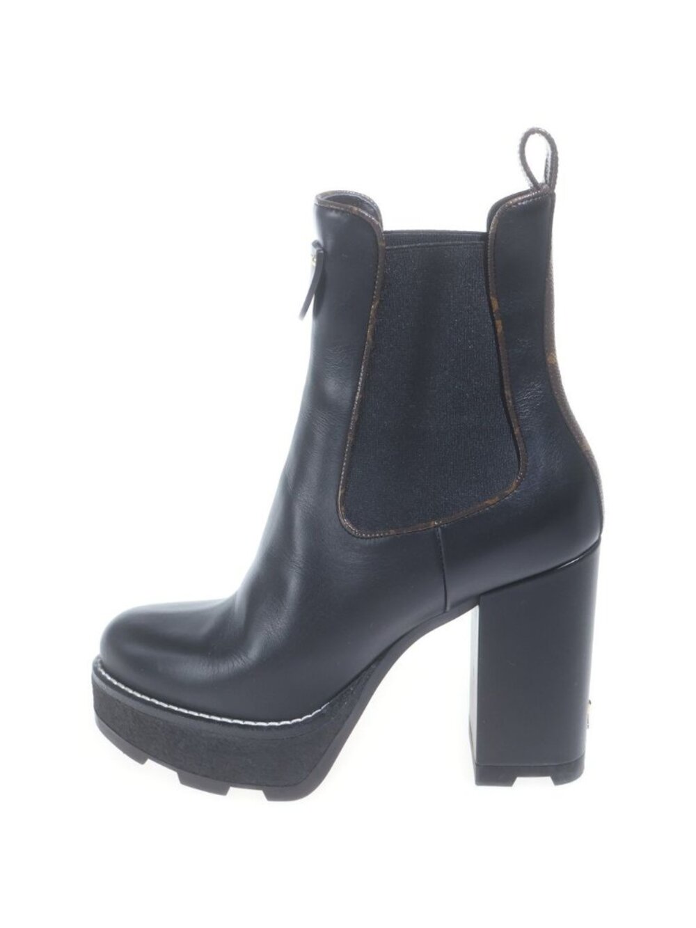 Louis Vuitton LV Beaubourg Ankle Boots High Heels Platform Shoes Calf Leather